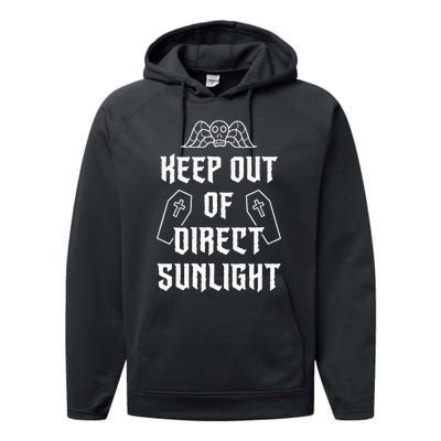 Keep Out Of Direct Sunlight Vampire Performance Fleece Hoodie