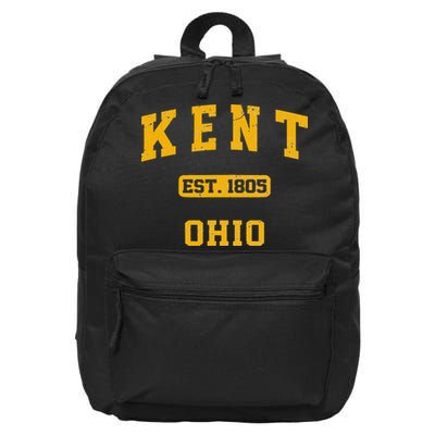 Kent Ohio OH Vintage State Athletic Style 16 in Basic Backpack