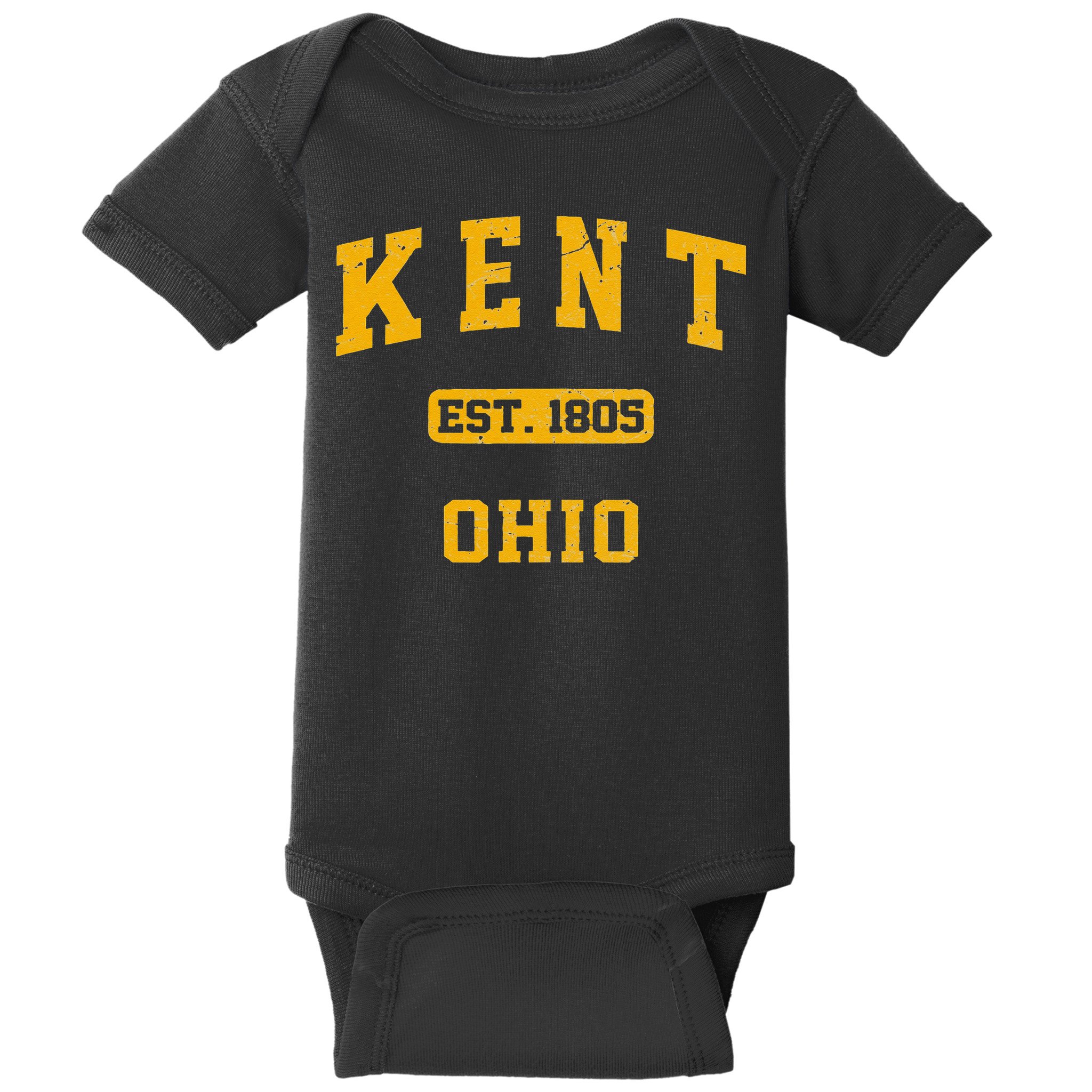 Kent Ohio OH Vintage State Athletic Style Baby Bodysuit
