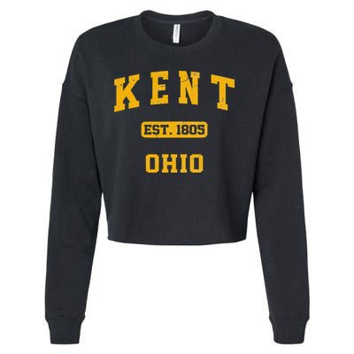 Kent Ohio OH Vintage State Athletic Style Cropped Pullover Crew