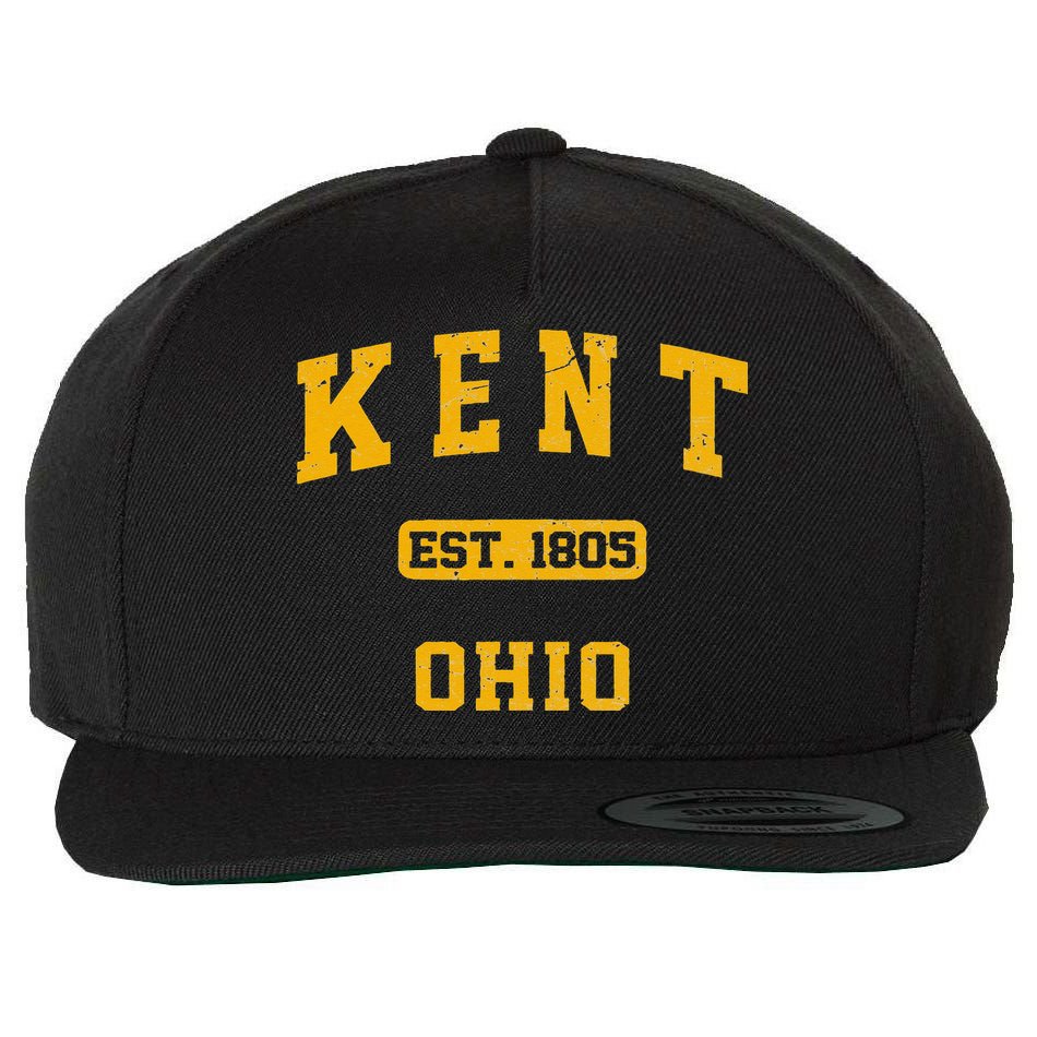Kent Ohio OH Vintage State Athletic Style Wool Snapback Cap