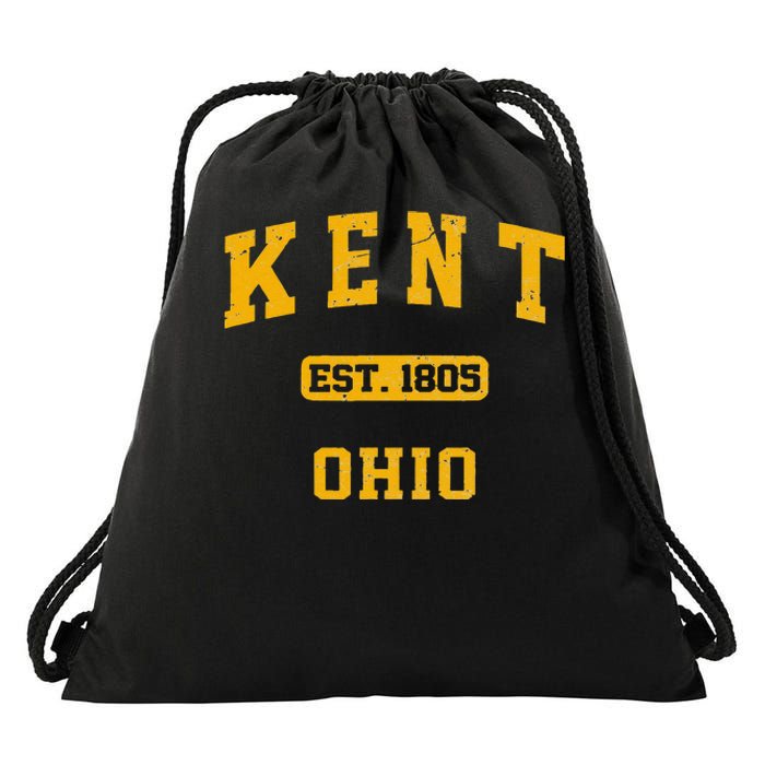 Kent Ohio OH Vintage State Athletic Style Drawstring Bag