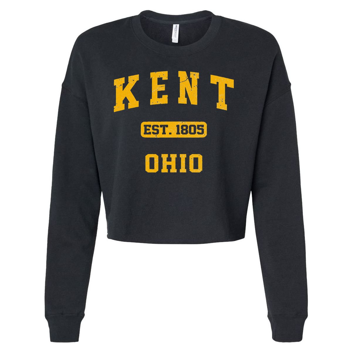 Kent Ohio OH Vintage State Athletic Style Cropped Pullover Crew