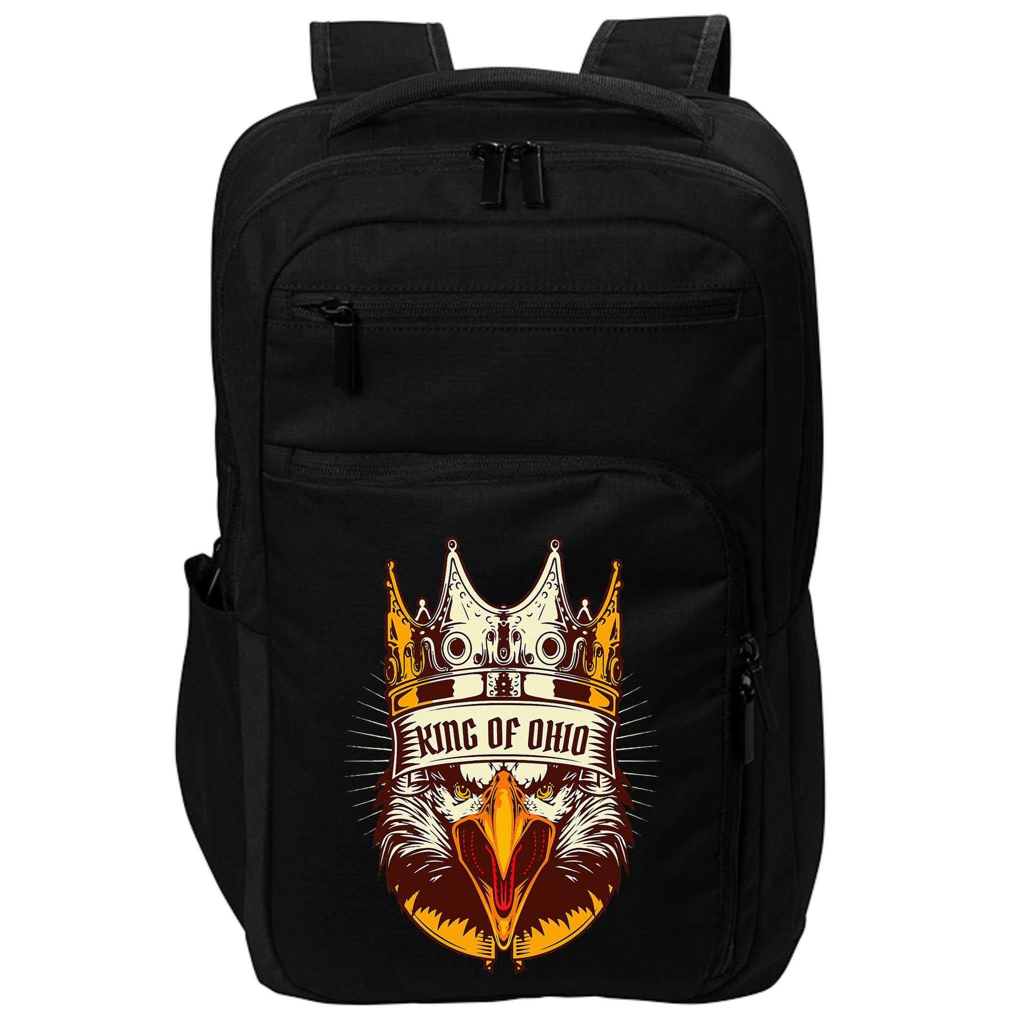 King Of Ohio Ironic Meme Brainrot Trendy Rizz Quote Impact Tech Backpack