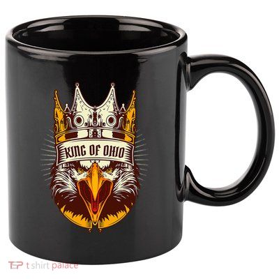 King Of Ohio Ironic Meme Brainrot Trendy Rizz Quote 11oz C Handle Ceramic Mug