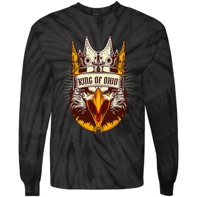 King Of Ohio Ironic Meme Brainrot Trendy Rizz Quote Tie-Dye Long Sleeve Shirt