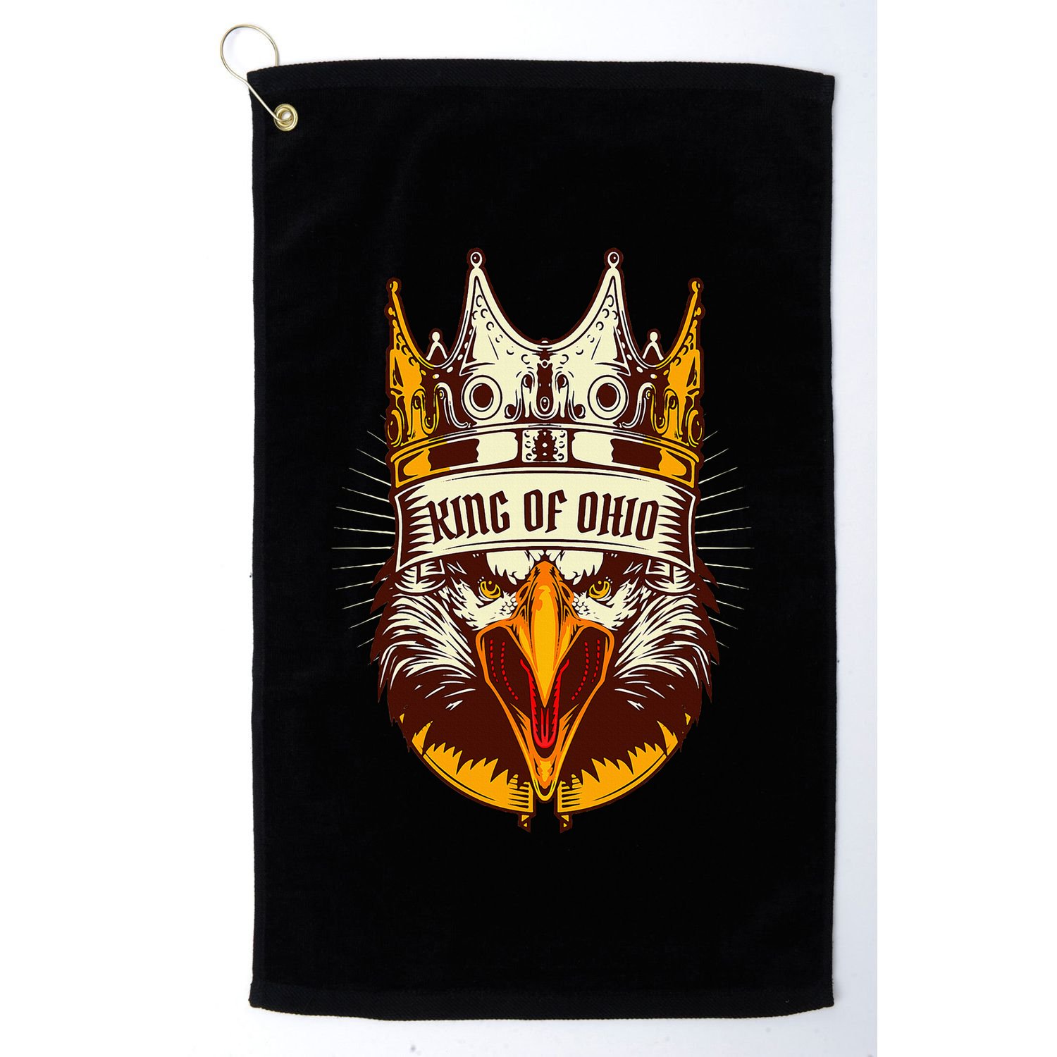 King Of Ohio Ironic Meme Brainrot Trendy Rizz Quote Golf Towel