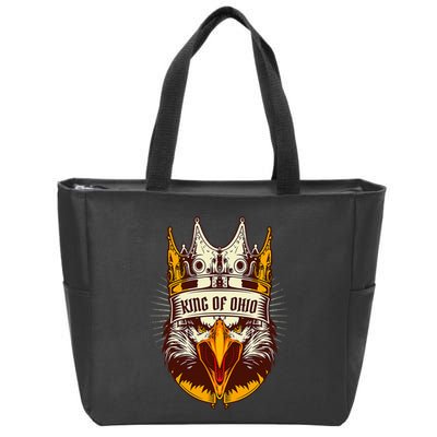 King Of Ohio Ironic Meme Brainrot Trendy Rizz Quote Zip Tote Bag