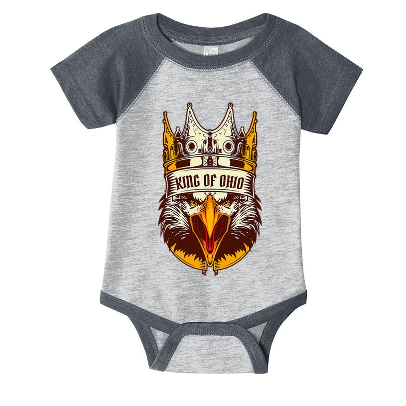 King Of Ohio Ironic Meme Brainrot Trendy Rizz Quote Infant Baby Jersey Bodysuit