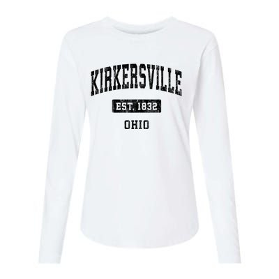 Kirkersville Ohio Oh Vintage Sports Established Design Womens Cotton Relaxed Long Sleeve T-Shirt