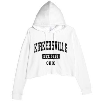 Kirkersville Ohio Oh Vintage Sports Established Design Crop Fleece Hoodie