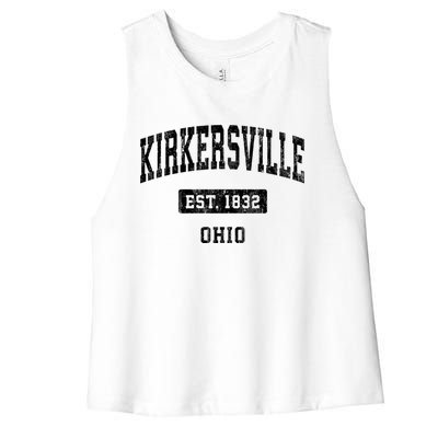 Kirkersville Ohio Oh Vintage Sports Established Design Women's Racerback Cropped Tank