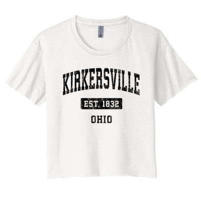 Kirkersville Ohio Oh Vintage Sports Established Design Women's Crop Top Tee