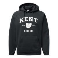 Kent Ohio OH Vintage State Athletic Style Performance Fleece Hoodie