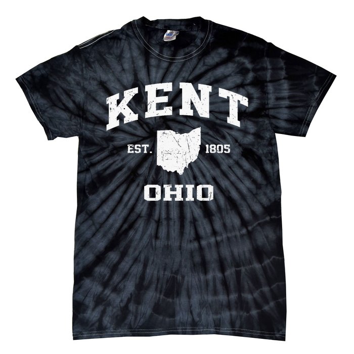 Kent Ohio OH Vintage State Athletic Style Tie-Dye T-Shirt