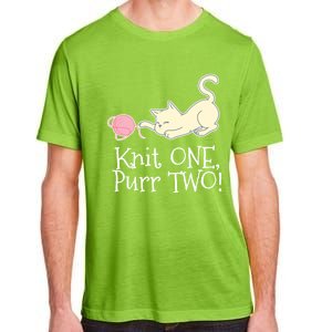 Knit One Purr Two Cat Lover Yarn Crocheting Gift Adult ChromaSoft Performance T-Shirt