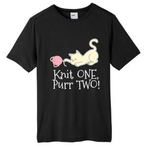 Knit One Purr Two Cat Lover Yarn Crocheting Gift Tall Fusion ChromaSoft Performance T-Shirt