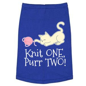 Knit One Purr Two Cat Lover Yarn Crocheting Gift Doggie Tank