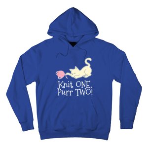 Knit One Purr Two Cat Lover Yarn Crocheting Gift Hoodie