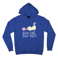 Knit One Purr Two Cat Lover Yarn Crocheting Gift Hoodie