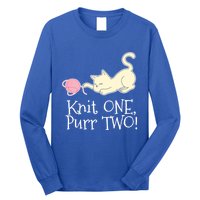 Knit One Purr Two Cat Lover Yarn Crocheting Gift Long Sleeve Shirt