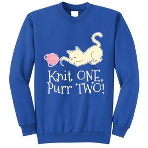 Knit One Purr Two Cat Lover Yarn Crocheting Gift Sweatshirt