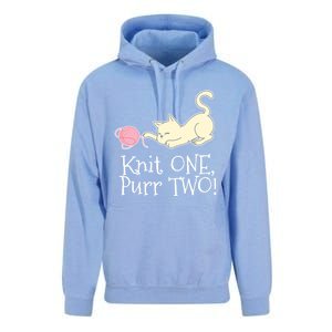 Knit One Purr Two Cat Lover Yarn Crocheting Gift Unisex Surf Hoodie