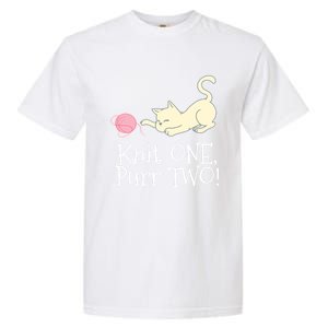 Knit One Purr Two Cat Lover Yarn Crocheting Gift Garment-Dyed Heavyweight T-Shirt