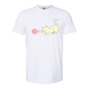 Knit One Purr Two Cat Lover Yarn Crocheting Gift Softstyle CVC T-Shirt