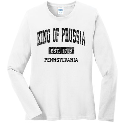 King Of Prussia Pennsylvania Pa Vintage Established Athletic Sports Ladies Long Sleeve Shirt