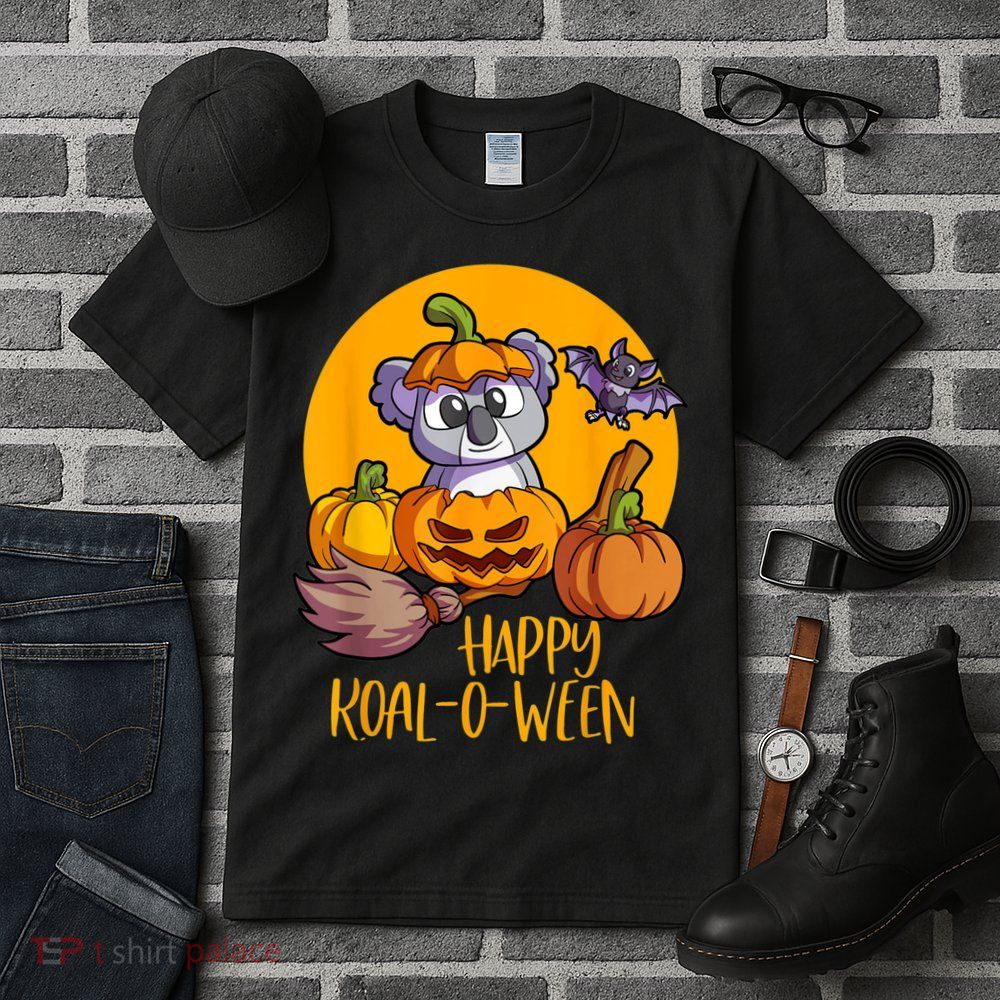 Koala On Pumpkin Witch Hat Pumpkin Face Halloween Koala Tall T-Shirt