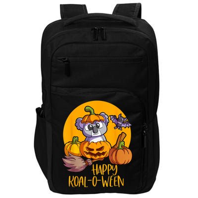 Koala On Pumpkin Witch Hat Pumpkin Face Halloween Koala Impact Tech Backpack