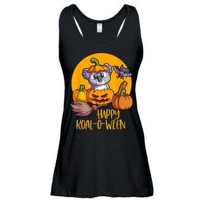 Koala On Pumpkin Witch Hat Pumpkin Face Halloween Koala Ladies Essential Flowy Tank