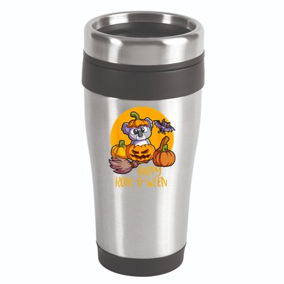 Koala On Pumpkin Witch Hat Pumpkin Face Halloween Koala 16oz Travel Tumbler