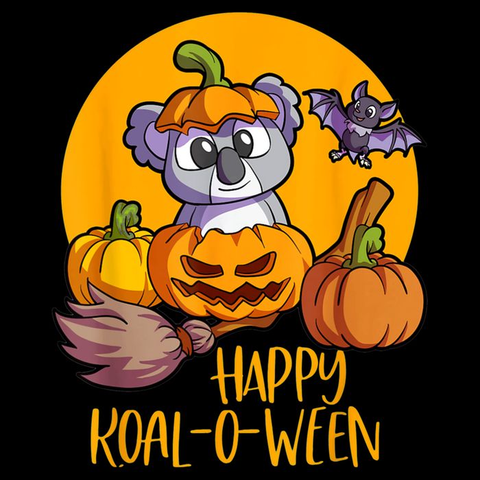 Koala On Pumpkin Witch Hat Pumpkin Face Halloween Koala Zip Tote Bag