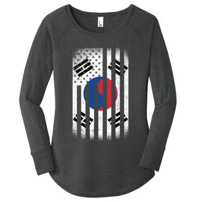 Vintage Korean Flag Women's Perfect Tri Tunic Long Sleeve Shirt