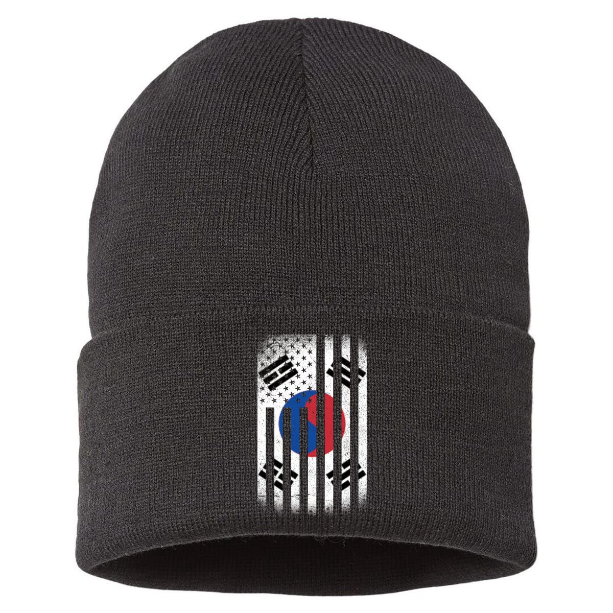 Vintage Korean Flag Sustainable Knit Beanie