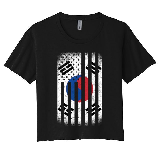 Vintage Korean Flag Crop Top