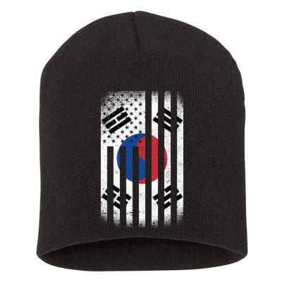 Vintage Korean Flag Short Acrylic Beanie