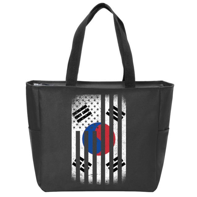 Vintage Korean Flag Zip Tote Bag