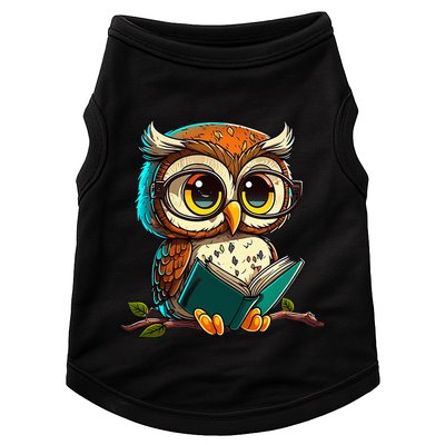 Kawaii Owl Reads Book Reading Bookworm Library Book Doggie Tank