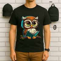 Kawaii Owl Reads Book Reading Bookworm Library Book T-Shirt