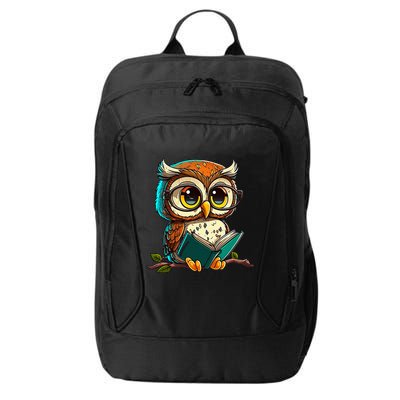 Kawaii Owl Reads Book Reading Bookworm Library Book City Backpack