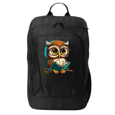 Kawaii Owl Reads Book Reading Bookworm Library Book City Backpack