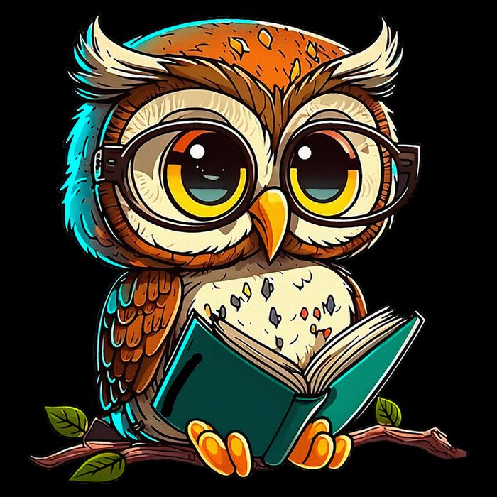Kawaii Owl Reads Book Reading Bookworm Library Book Impact Tech Backpack