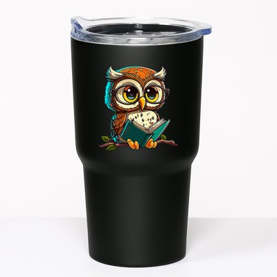Kawaii Owl Reads Book Reading Bookworm Library Book Tumbler