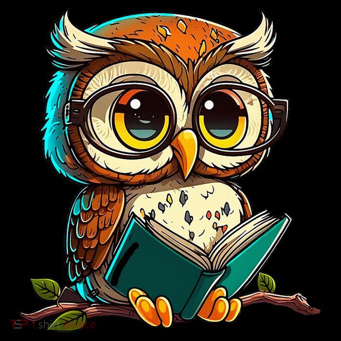 Kawaii Owl Reads Book Reading Bookworm Library Book Tall Sweatshirt