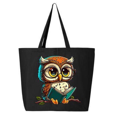 Kawaii Owl Reads Book Reading Bookworm Library Book 25L Jumbo Tote