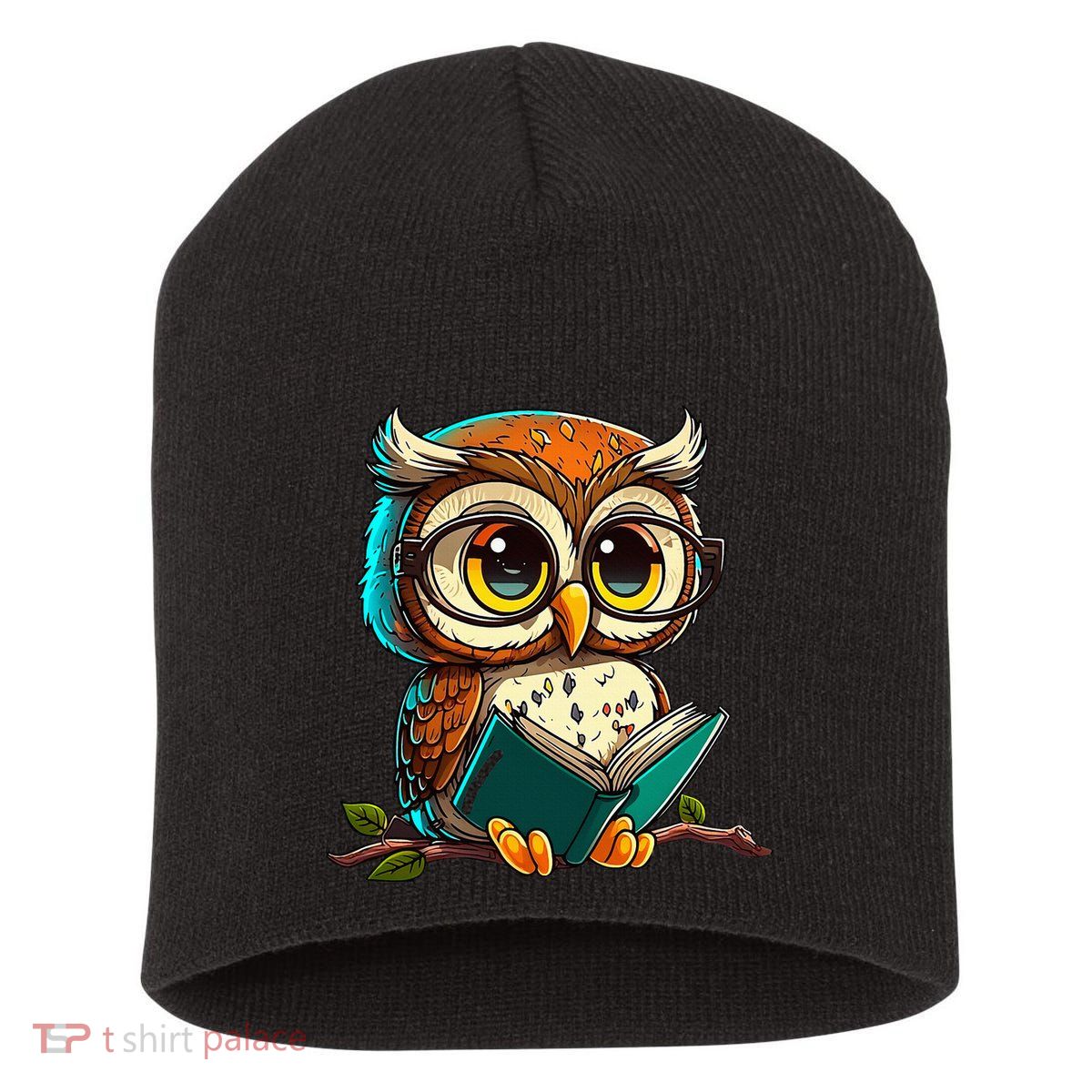 Kawaii Owl Reads Book Reading Bookworm Library Book Short Acrylic Beanie