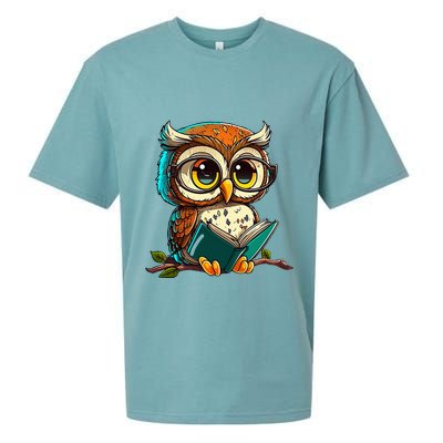 Kawaii Owl Reads Book Reading Bookworm Library Book Sueded Cloud Jersey T-Shirt